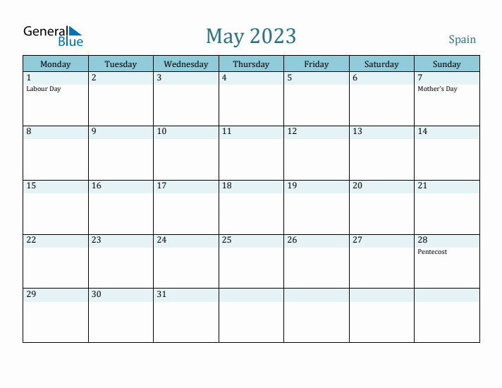 May 2023 Calendar with Holidays