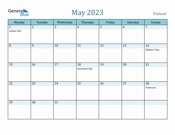 May 2023 Calendar with Holidays