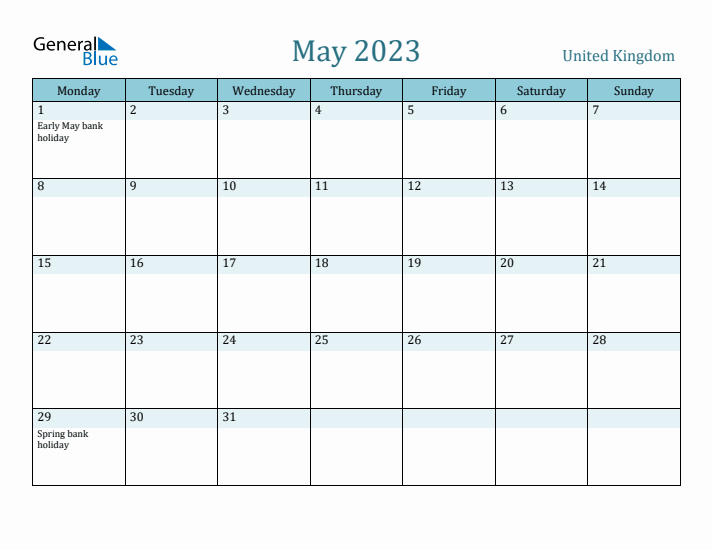 May 2023 Calendar with Holidays