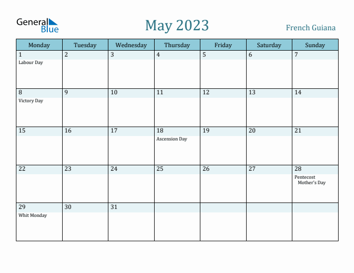 May 2023 Calendar with Holidays