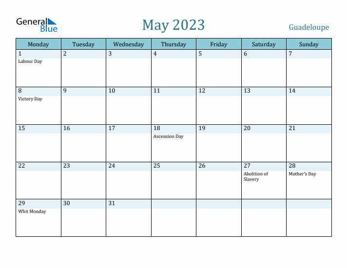 May 2023 Calendar with Holidays