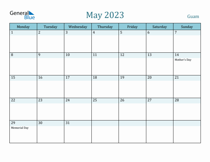 May 2023 Calendar with Holidays