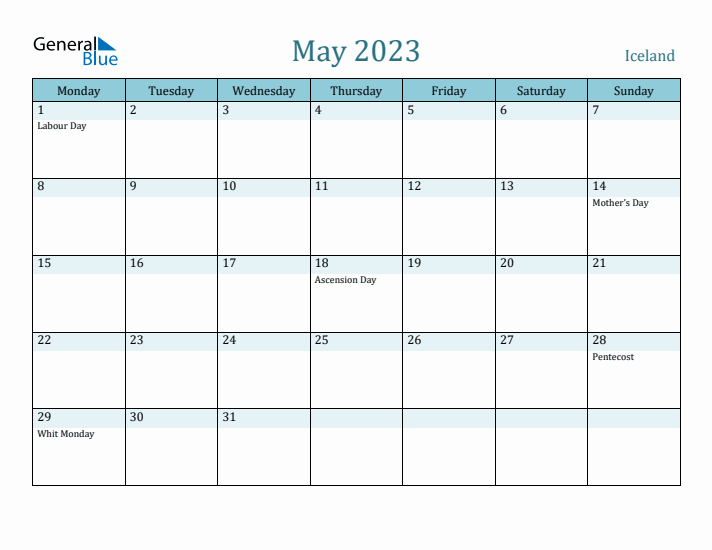 May 2023 Calendar with Holidays