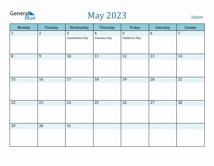 May 2023 Calendar with Holidays