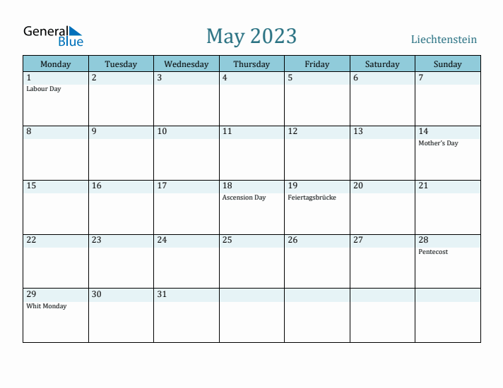 May 2023 Calendar with Holidays