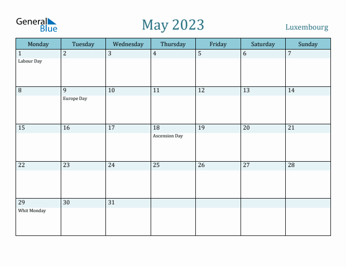 May 2023 Calendar with Holidays