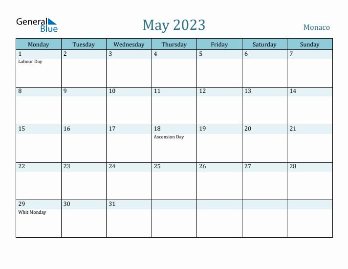 May 2023 Calendar with Holidays