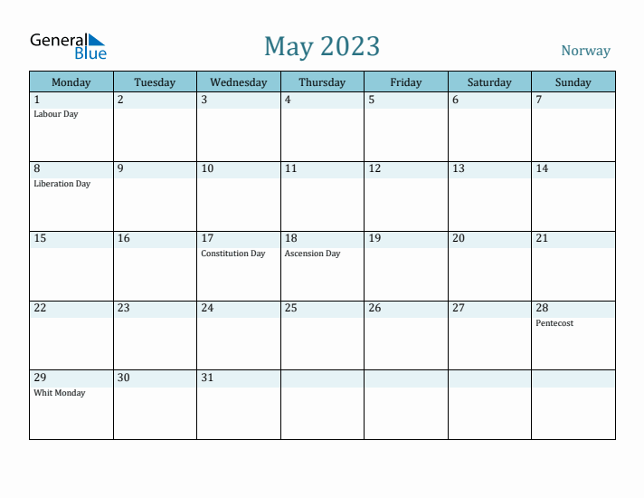 May 2023 Calendar with Holidays