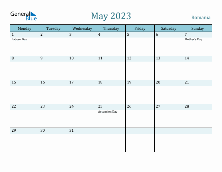 May 2023 Calendar with Holidays