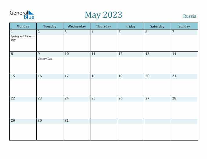 May 2023 Calendar with Holidays