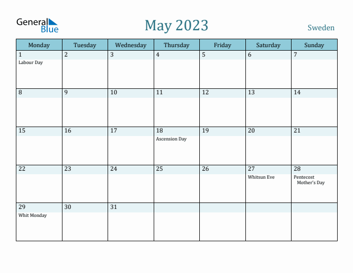 May 2023 Calendar with Holidays