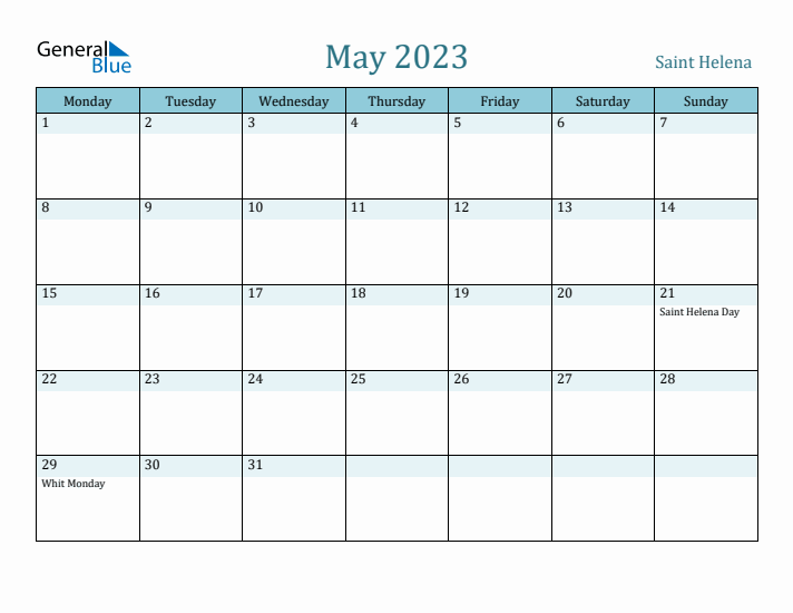 May 2023 Calendar with Holidays