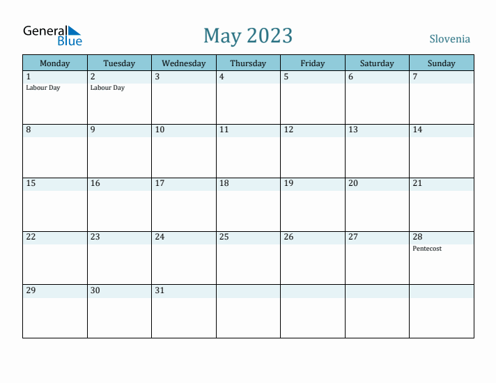 May 2023 Calendar with Holidays