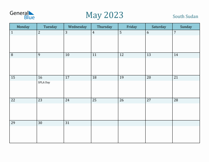 May 2023 Calendar with Holidays