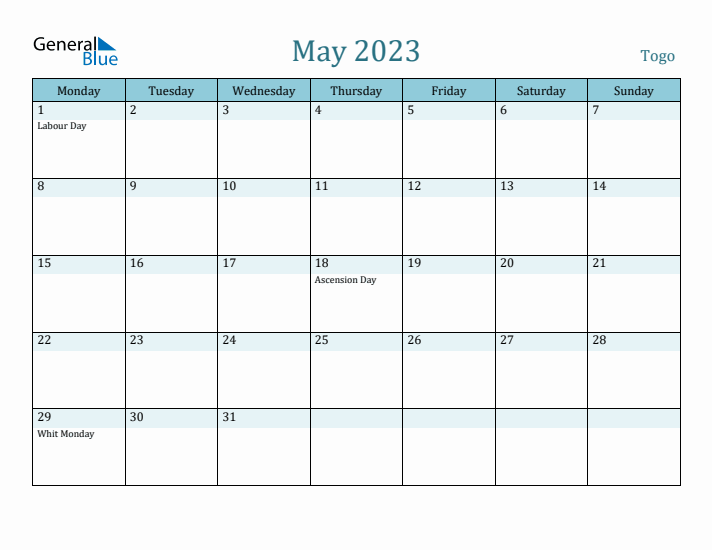 May 2023 Calendar with Holidays