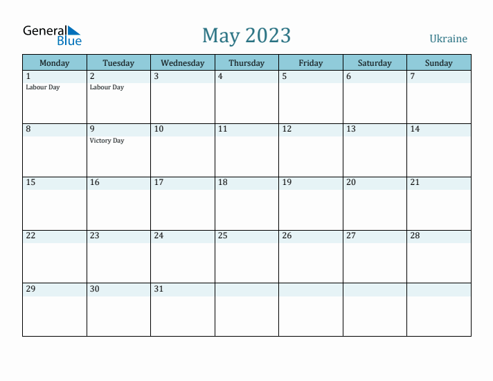 May 2023 Calendar with Holidays