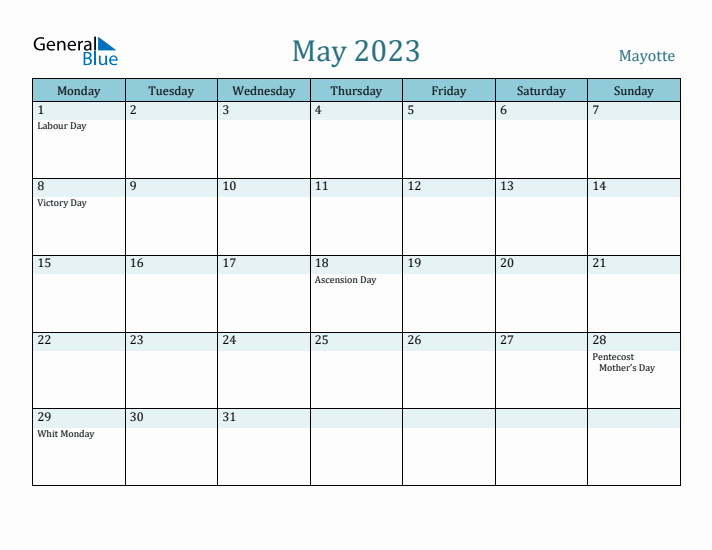 May 2023 Calendar with Holidays