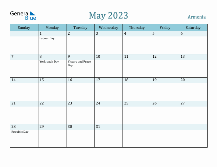 May 2023 Calendar with Holidays