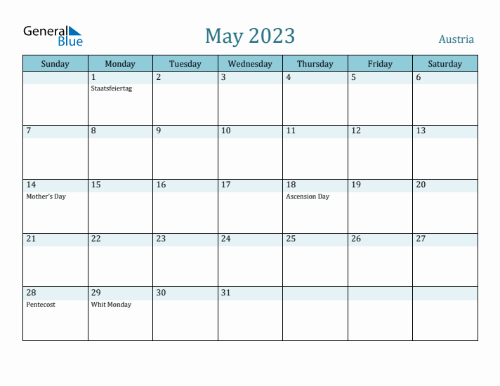 May 2023 Calendar with Holidays