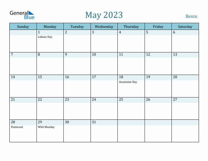 May 2023 Calendar with Holidays