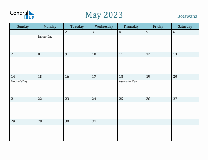 May 2023 Calendar with Holidays