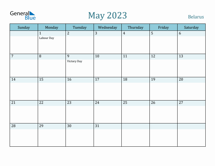 May 2023 Calendar with Holidays