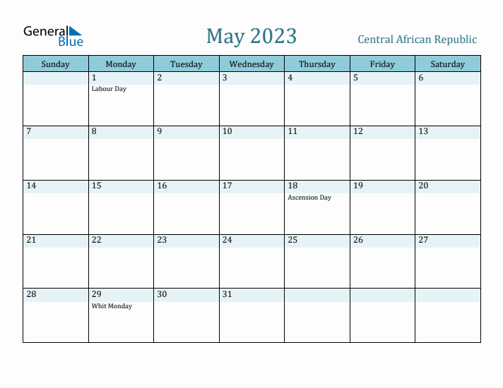 May 2023 Calendar with Holidays