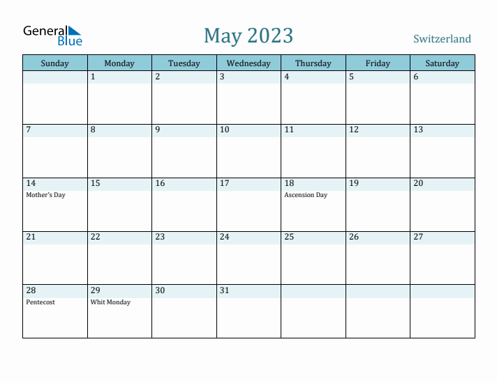 May 2023 Calendar with Holidays