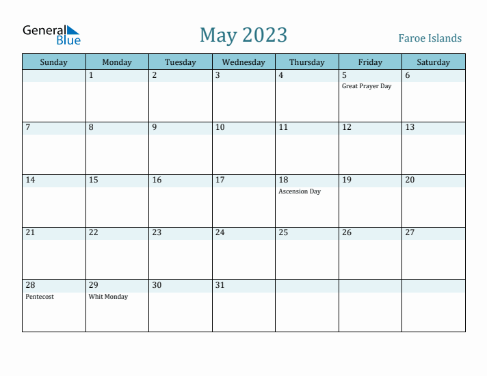 May 2023 Calendar with Holidays