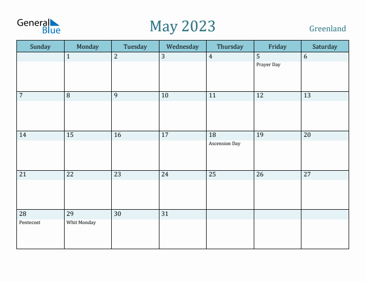 May 2023 Calendar with Holidays