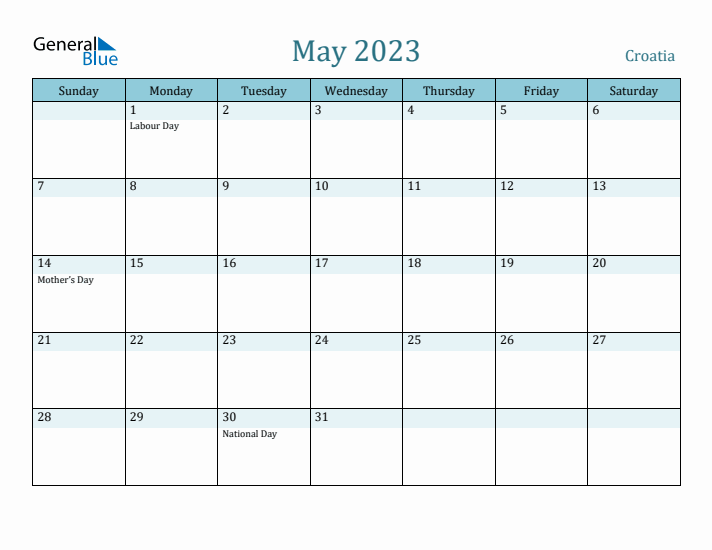 May 2023 Calendar with Holidays