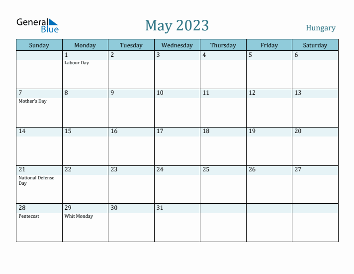 May 2023 Calendar with Holidays