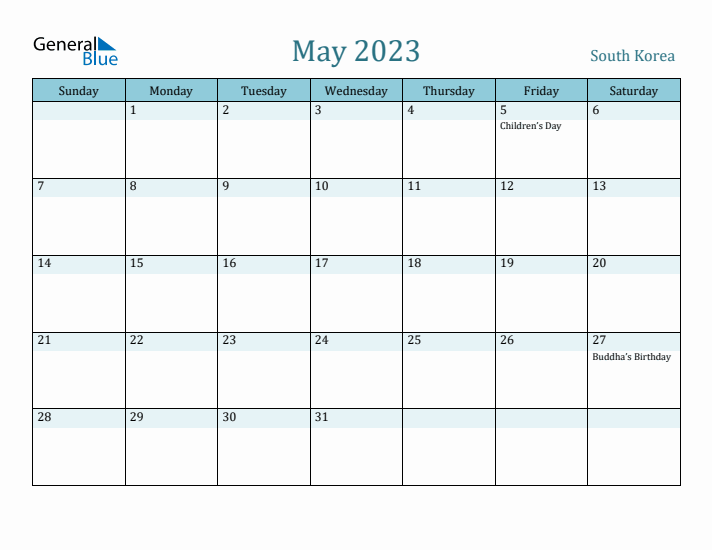 May 2023 Calendar with Holidays