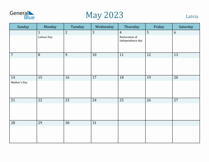 May 2023 Calendar with Holidays