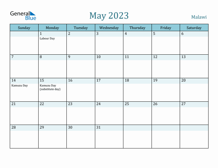 May 2023 Calendar with Holidays