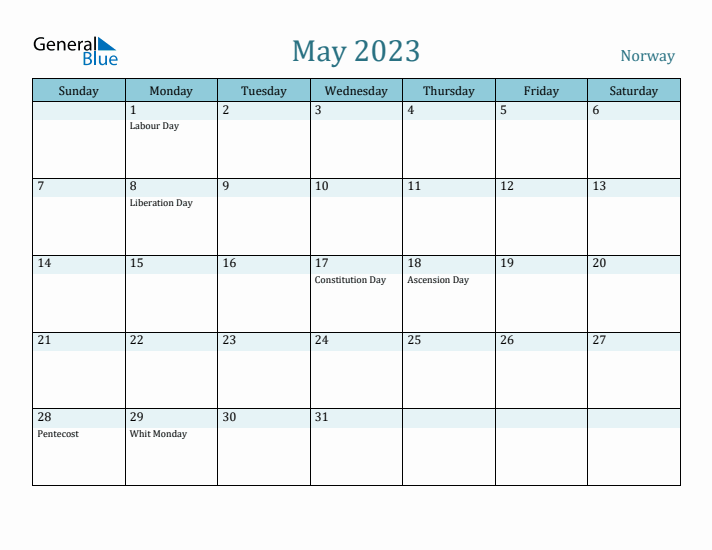 May 2023 Calendar with Holidays