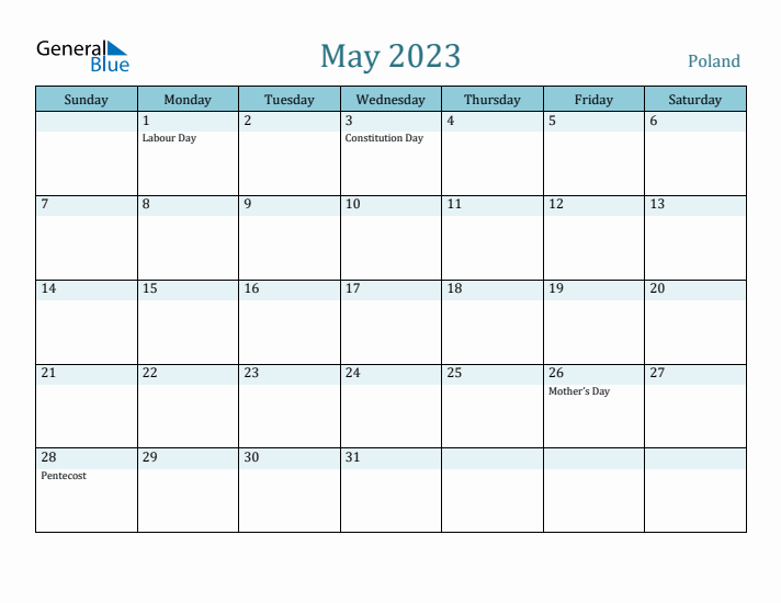 May 2023 Calendar with Holidays