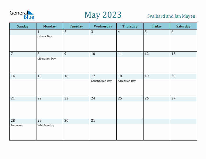 May 2023 Calendar with Holidays