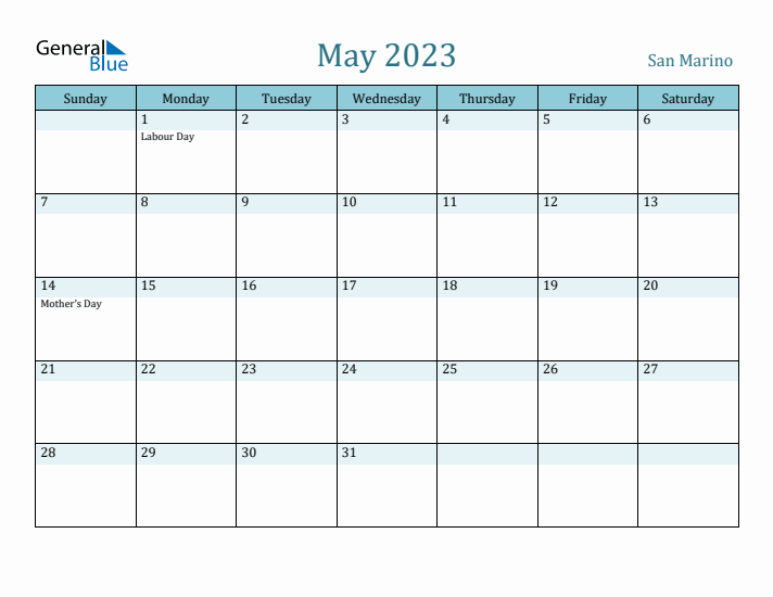 May 2023 Calendar with Holidays