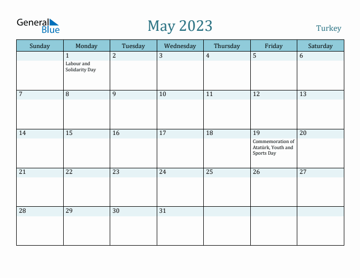 May 2023 Calendar with Holidays