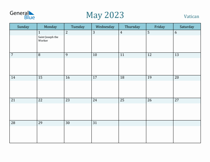 May 2023 Calendar with Holidays