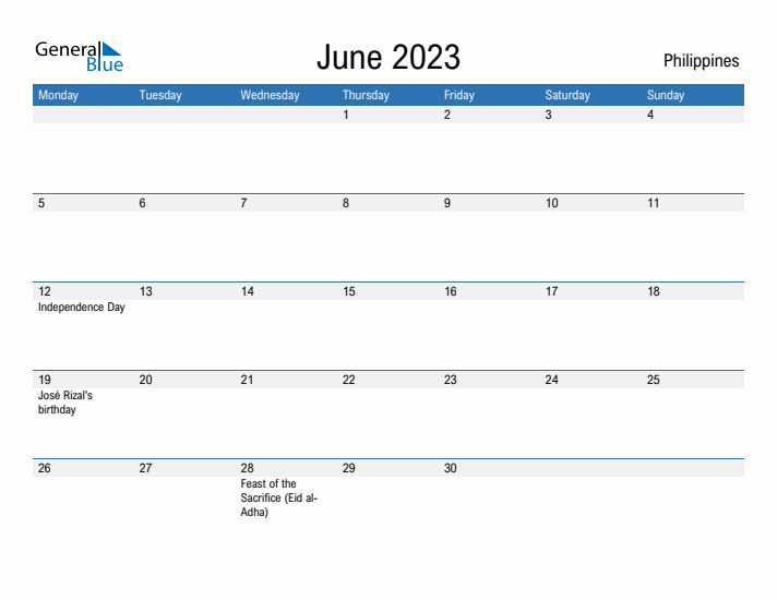 Fillable June 2023 Calendar