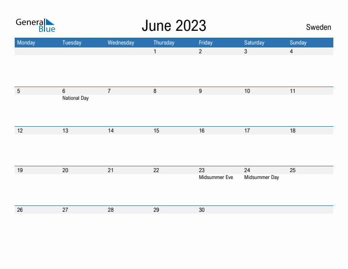 Fillable June 2023 Calendar