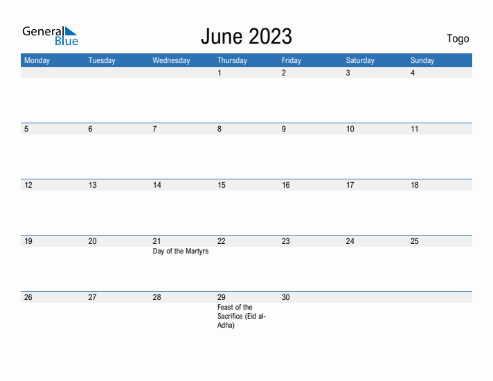 Fillable June 2023 Calendar