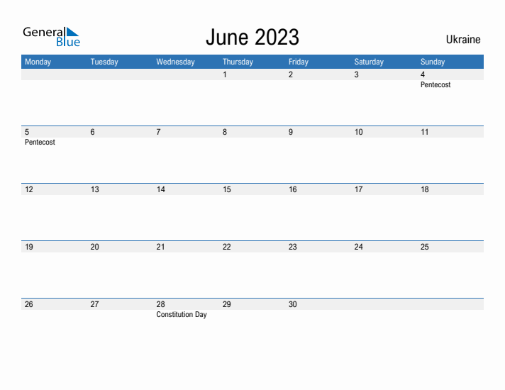 Fillable June 2023 Calendar