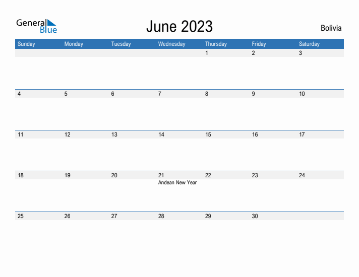 Fillable June 2023 Calendar