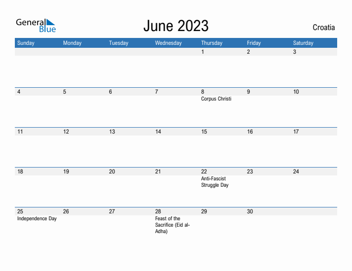 Fillable June 2023 Calendar