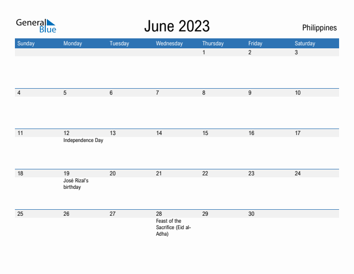 Fillable June 2023 Calendar