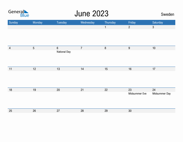 Fillable June 2023 Calendar