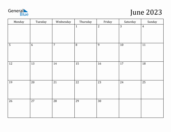 June 2023 Calendar